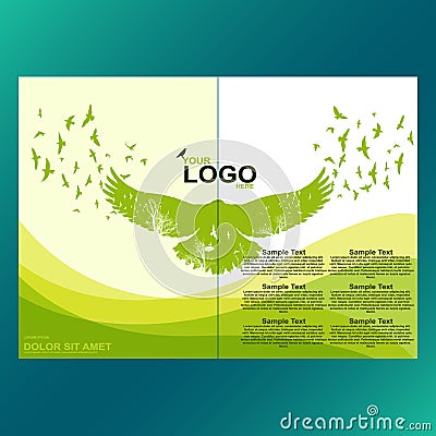 Green eco brochure, flyer, magazine cover, poster template. Modern vector leaf, environment design. Vector Illustration