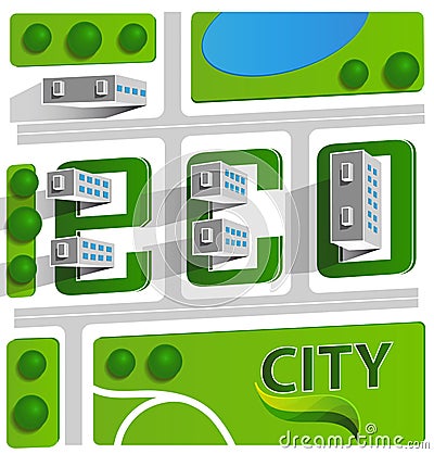 Green eco city Vector Illustration