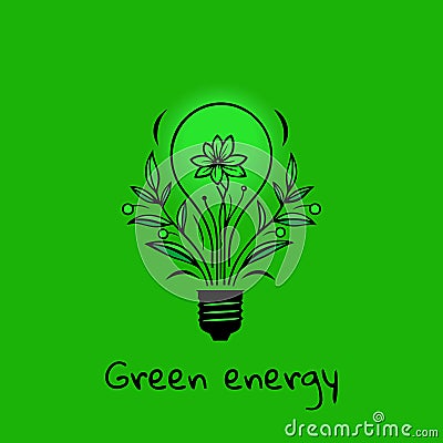 Green eco energy concept design Vector Illustration