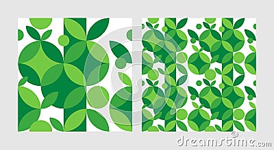 Green Eco-friendly seamless pattern Vector Illustration