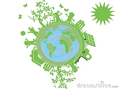 Green eco globe Vector Illustration