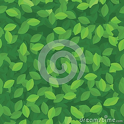 Green eco leaves seamless background Vector Illustration