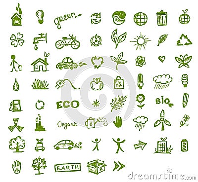 Green ecology icons for your design Vector Illustration