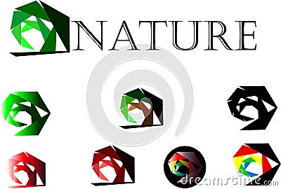 Green ecology logotype,circle leaves grass nature plant abstract logo symbol design vector Stock Photo