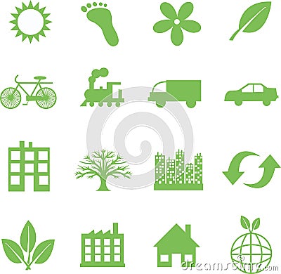 Green ecology symbols Vector Illustration