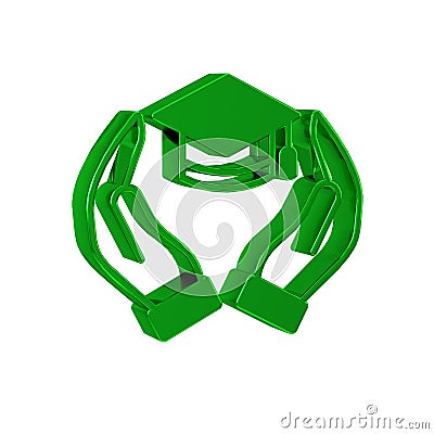 Green Education grant icon isolated on transparent background. Tuition fee, financial education, budget fund Stock Photo