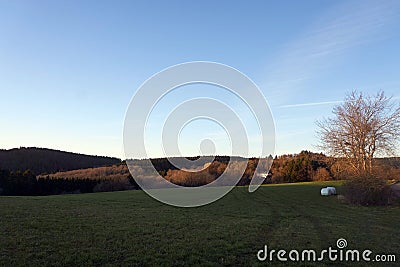 Green Eifel landscape photographed on a day Stock Photo