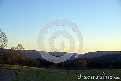 Green Eifel landscape photographed on a day Stock Photo