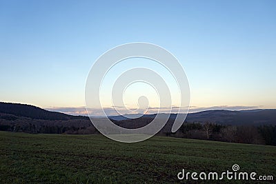 Green Eifel landscape photographed on a day Stock Photo