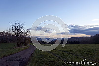 Green Eifel landscape photographed on a day Stock Photo