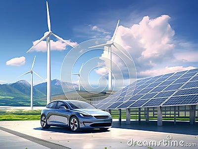 Green electricity power energy ecological technology eco wind renewable environment Stock Photo