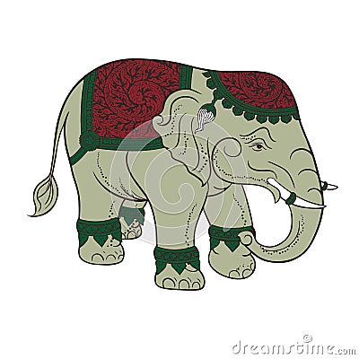 Green elephant vector.EPS10 Vector Illustration