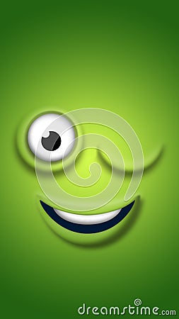 Green emoji face design wallpaper Stock Photo