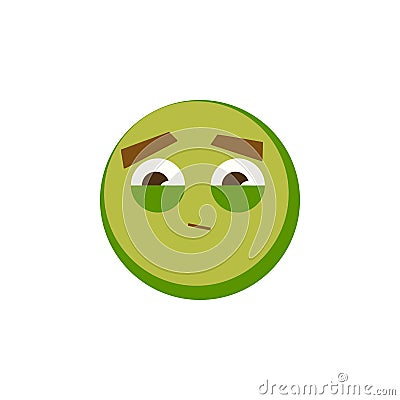 Green emoji icon for app game, ui or web design template. Vector emotion sign face Vector Illustration