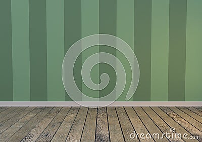 green empty interior, front view, wood floor Stock Photo