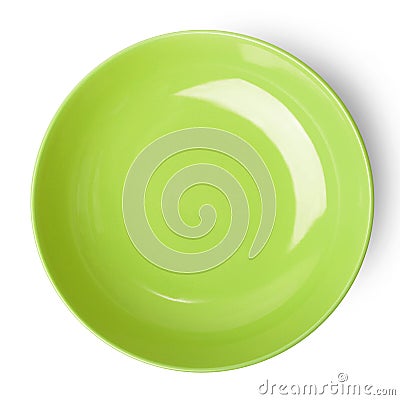 Green empty plate. Stock Photo