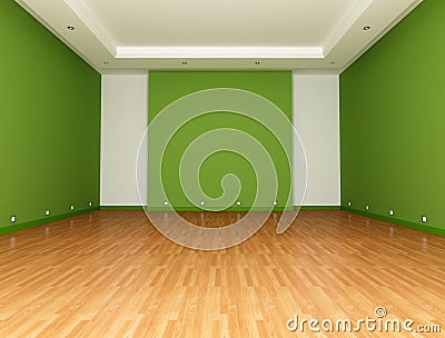 Green Empty room Stock Photo