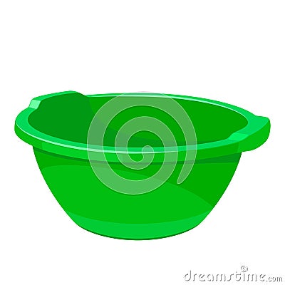 Green empty wash basin Vector Illustration