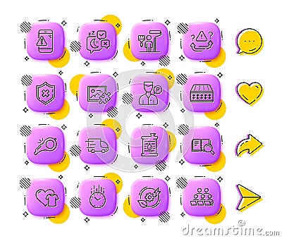 Green energy, Attention and Whistle line icons. For web app, printing. App 3d buttons icons. Vector Vector Illustration