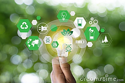 Green energy concept energy sources sustainable Ecology Elements Stock Photo