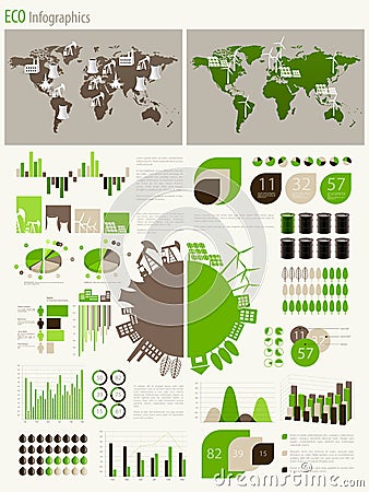 Green energy and ecology Infographic Vector Illustration