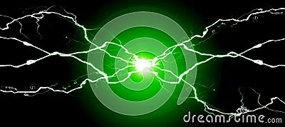 Green Energy Electricy Plasma Power Crackling Fusion Stock Photo