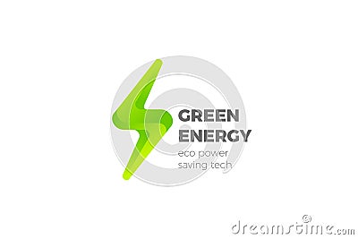 Green Energy Flash Lightning Bolt Logo Design Vector template. Power Battery Technology Logotype icon tech Vector Illustration