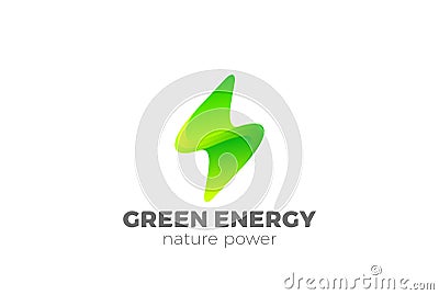 Green Energy Flash Logo vector. Thunderbolt Power Vector Illustration