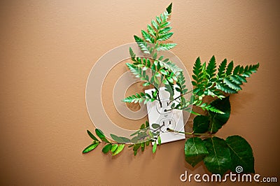 Green Energy - Green Power Outlet Stock Photo