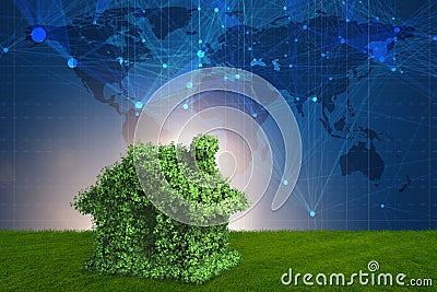 The green energy house concept - 3d rendering Stock Photo