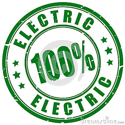Green energy label, electric power stamp Vector Illustration