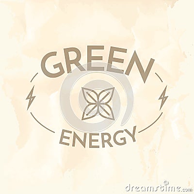 green energy label. Vector illustration decorative design Vector Illustration