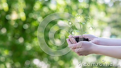 Of green energy and landscaping to improve the ecology Stock Photo