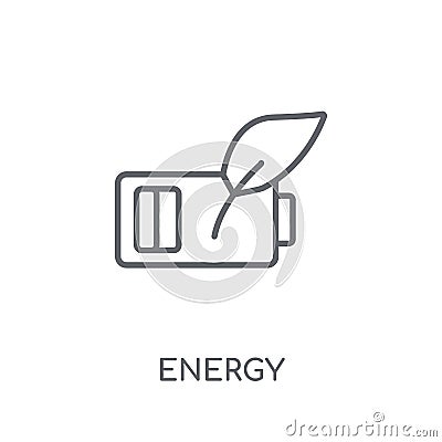 Green energy linear icon. Modern outline Green energy logo conce Vector Illustration