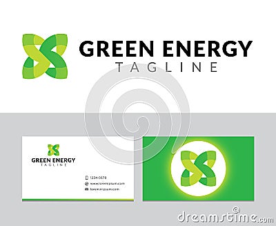 Green energy logo Stock Photo