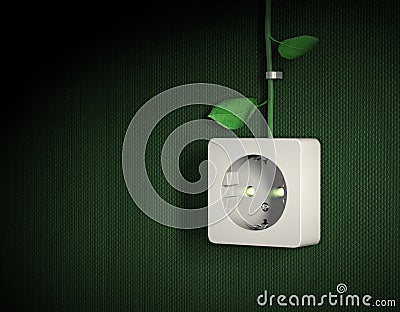 Green energy power outlet concept Stock Photo