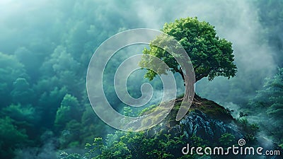 Green energy powers sustainable cloud computing operations promoting ecofriendly practices. Concept Stock Photo