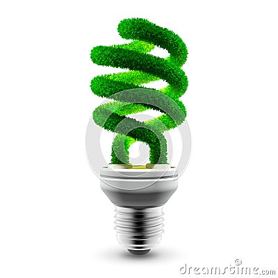 Green energy-saving lamp Stock Photo