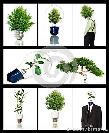 Green energy symbols Stock Photo