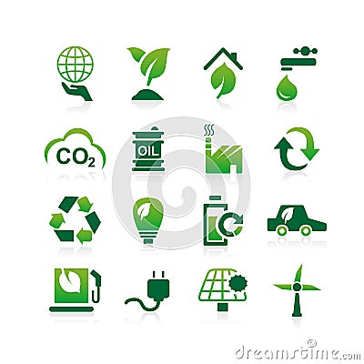 Green environment ECO icon Vector Illustration