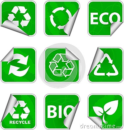 Green environment and recycle icons Vector Illustration