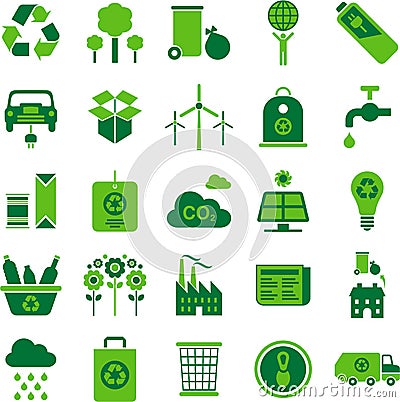 Green environment and recycle icons Vector Illustration