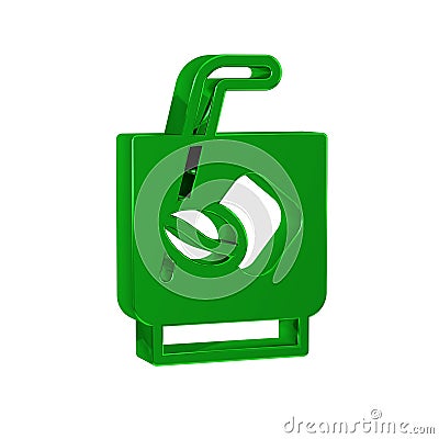 Green Espresso tonic coffee icon isolated on transparent background. Stock Photo
