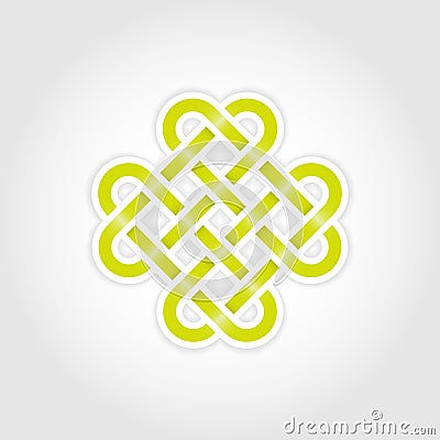 Green eternal knot Vector Illustration