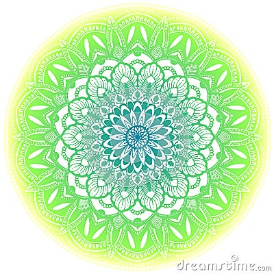 Green ethnic mandala. Vector Illustration