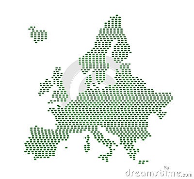 Green Europe silhouette. Vector Illustration