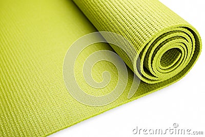 Green exercise mat Stock Photo