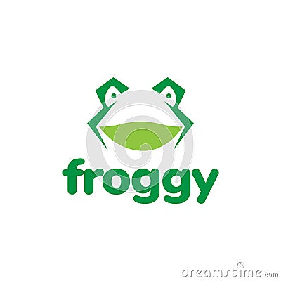 Green face frog cute logo design vector graphic symbol icon sign illustration creative idea Vector Illustration