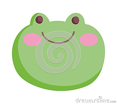 Green face frog farm cartoon animal Vector Illustration