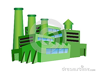 Green factory Vector Illustration